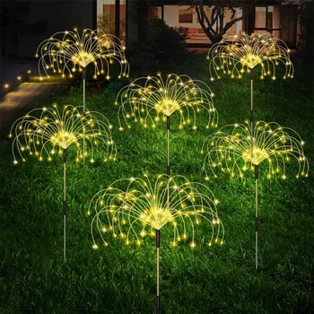 1/2/4/6vnt Saulės LED fejerverkų fėjos šviesa lauko sodo dekoravimas vejos tako šviesa kiemo kiemo vakarėlio kalėdinėms vestuvėms