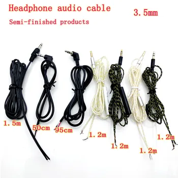 1.5M HIFI ausinių kabelio remontas 3.5mm lizdo ausinių ausinių garso kabelio taisymas Pakaitinis laidas Ausinių kabelis 4polių kištukas