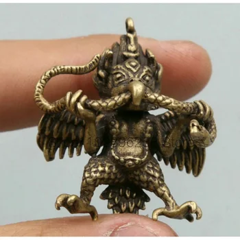 1.6 colių kolekcija Nepalas Tibeto budizmas Bronzinis Garuda Dhwaja Budos amuleto pakabukas