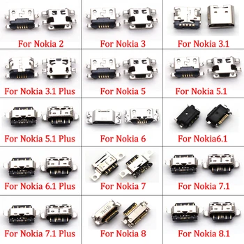 10vnt Skirta Nokia 2 3 5 6 7 8 3.1 5.1 6.1 7.1 Plus X5 X6 USB įkroviklis Įkrovimo doko prievado jungtis Flex kabelis