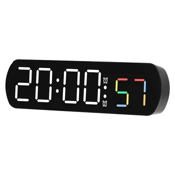 1vnt Plastikinis elektroninis laikrodis Stačiakampis LED ekranas Temperatūra Drėgmė Žadintuvas Buitiniai reikmenys 16.6cmx4.7cmx2.5cm