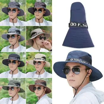 1Vnt Vasarinė kibiro kepurė lauke Medvilnė Platus kraštas Nuo UV apsauga Dangtelis Žygiai pėsčiomis Sombrero žvejyba Kempingas Saulės kepurė vyrams