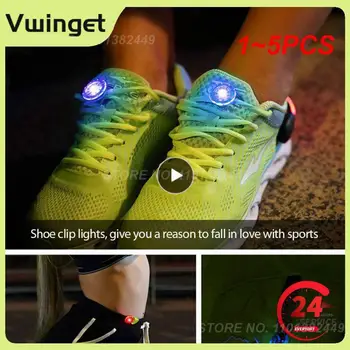 1~5PCS Bėgimo žibintas LED šviečiantis batų spaustukas Daugiafunkcinė mini naktinio bėgimo įspėjamoji lemputė Saugos spaustukai Lauko kuprinė