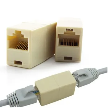 2/5/10 Tinklo eterneto jungtis RJ45 moteriškas plėstuvas Tinklo kabelis LAN jungties lizdas Dvigubas tiesus lan kabelių stalius
