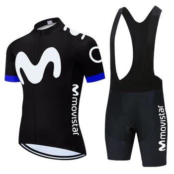 2023 BLACK Movistar Cycling Team Jersey 20D Gel Pads Bike Shorts Set Mens Maillot Ciclismo BICYCLING Maillot Culotte Apranga