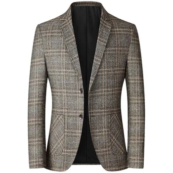 2023 Nauja vyriško kostiumo striukė Aukštos kokybės vyriškų drabužių verslas Laisvalaikio vyriški švarkai Gražus pledas Slim Fit Blazer dydis 4XL-M