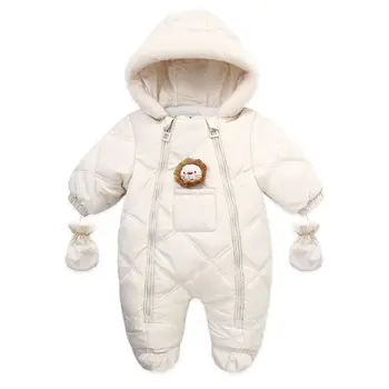 2023 Rudens kūdikių romperiai Žiemos storas šiltas kūdikio gobtuvas vilnos kombinezonas Naujagimis berniukas Mergaitė Kombinezonas Mažylio drabužiai