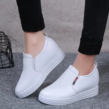 2023 Rudens nauja mada Moterys Baltos platformos batai Vidinis ūgis Didėjantis laisvalaikio sportiniai batai Moteris Žieminiai aksominiai šilti batai