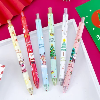 24 vnt Kalėdinis gelinis rašiklis Nešiojamas rašymo įrankis Žavingi birūs dovanų maišeliai Gražios formos plastikiniai rašikliai studentams Slaugytojų dovanos