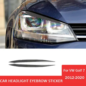 2vnt Automobilių priekinių žibintų antakių apdailos lipdukai Anglies pluoštas Volkswagen VW Golf 7 Gti Mk7 2012-2020 automobilių salono aksesuarai