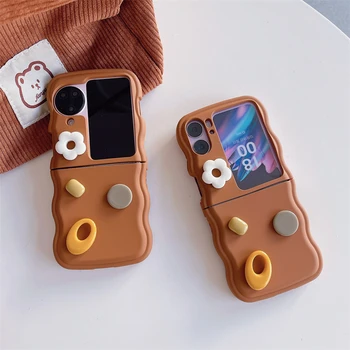 3D Gem Stone Flower Skin Feeling Soft Gel Shockproof Phone Case for Oppo Find N3 / N2 Flip Back Cover