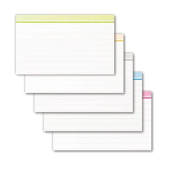50Sheets/Set Index Cards 3''x5'' Pasidaryk pats INS stilius Penkių spalvų pranešimų kortelė Biuro pastaba SPALVOTA KOŠĖ
