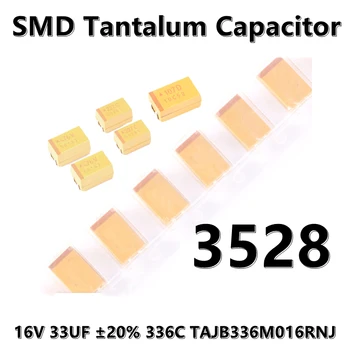 (5vnt.) 3528 (B tipas) 16V 33UF ±20% 336C TAJB336M016RNJ 1210 SMD tantalo kondensatorius