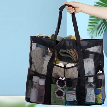 8 Kišenės Vasarinis didelis paplūdimio krepšys rankšluosčiams Tinklelis Patvari kelioninė rankinė Žaislų organizatorius Neperšlampami apatiniai drabužiai Plaukimo krepšys