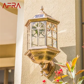 AFRA lauko saulės retro sieninė šviesa LED vandeniui atspari klasikinė žvakidės lempa namų verandos dekoravimui