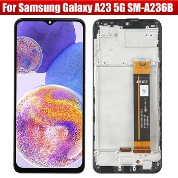 AMOLED, skirtas Samsung Galaxy A23 5G SM-A236B/DSN LCD ekranas Jutiklinio ekrano skaitmeninimo priemonės rinkinio pakeitimas rėmeliu OEM