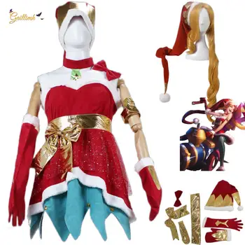 Anime žaidimas LOL Jinx Cosplay kostiumas Laisvas patrankos ledo ir sniego festivalis Kalėdų XMAS suknelė Moteris Seksualus Kawaii Helovino kostiumas