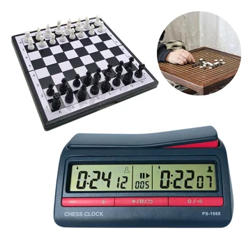 Competition Count Up Down Timer Profesionalus skaitmeninis šachmatų laikrodis Plastikinis baterija maitinamas lengvas chronometras stalo žaidimui
