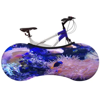 Coral Underwater World Print Dviračio rato dangtelis MTB Road dviračių priedai Anti-dulkių ratai Rėmo dangtelis Laikymo krepšys-Mėlyna jūra