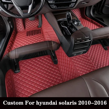 Custom Car Floor Mat for Hyundai Solaris 2010 2011 2012 2013 2014 2015 2016 Diamond Rug Auto Foot Pad Kilimai Salono aksesuaras