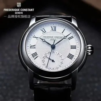 Fashion Business Prabangus vyriškas laikrodis Minimalistinis dvigubos adatos Frederik pastovus laikrodis FC-710 odinis dirželis Laisvalaikio kvarcinis laikrodis