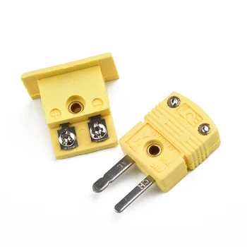 Geltonas termoelemento lizdas Apvalkalo kištuko adapteris Mini termometras Universalus K tipo miniatiūrinio lydinio jungtis Nailonas