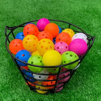 Golf Range Bucket Golf Ball Carry Bucket Golf Ball Basket su 50Pcs golfo kamuoliukais lauko sporto golfo treniruočių priedams