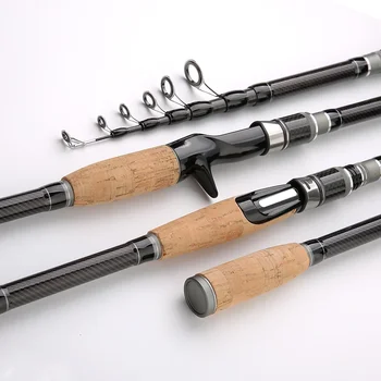 Itin trumpi nešiojami verpimo strypai Teleskopinė žvejybos masalo meškerė 1.8m 2.1m 2.4m Greito veikimo ultra lengvas 5-20g MH žvejybos įrankis