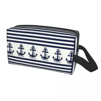 Jūrinis su karinio jūrų laivyno mėlynu inkaru Kelioninis kosmetikos krepšys buriavimui Jūreivis Tualeto reikmenys Makiažo organizatorius Ponios Grožio saugykla Dopp rinkinys