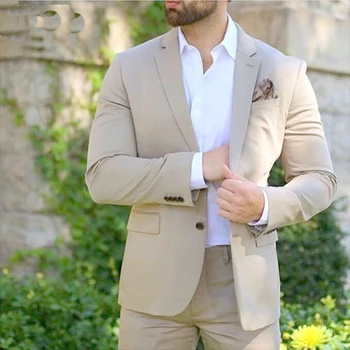 Klasikinis vyriškas kostiumas 2023 Slim Fit 2 dalių verslo kostiumas vyrams Pagal užsakymą pagaminti laisvalaikio vyriški drabužiai (švarkas + kelnės)