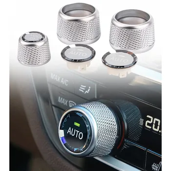 Krištolo žiedo dangtelio garsumo mygtukas Rankenėlės valdymo krištolo dangtelis skirtas BMW G02 G01 G30 G12 Priekinis sidabras 3vnt / Komplektas ABS+kristalas