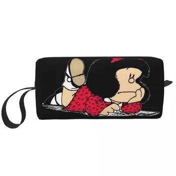 Mafaldas Tualeto reikmenų krepšys moterims Argentinos Quino Comic Makeup kosmetikos organizatorius Ladies Beauty Storage Bags Dopp Kit Case Box
