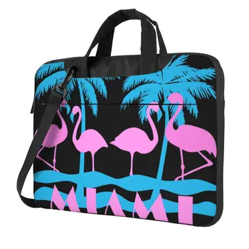 Miami Vice Laptop Bag Flamingo Florida for Macbook Pro Lenovo 13 14 15 Notebook Pouch vandeniui atsparus senovinis kompiuterio krepšys