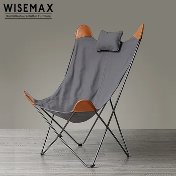 modernus Vidaus namų svetainės baldai tingi lengva kėdė odinė sulankstoma drugelio kėdė sulankstoma kėdė