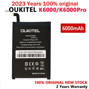 Nauja 100% originali telefono baterija, skirta OUKITEL K6000 PRO 6000mAh atsarginiam telefonui Aukštos kokybės baterijos su sekimo numeriu