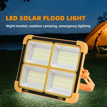 Naujausias 2000/5000W LED saulės prožektorius įkraunamas avarinis apšvietimas lauko kempingo nešiojama lempa vandeniui atsparus prožektorius karštas