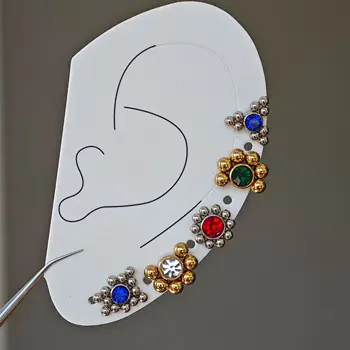 Nauji ins nerūdijančio plieno spalvoti cirkonio geometriniai auskarai moterims Mergaičių mados papuošalų dovana