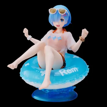New Re:Life in a Different World from Zero Hot Anime Girl Figures Rem Swimming Circle Action Figure Model Doll Gifts Kids Toys