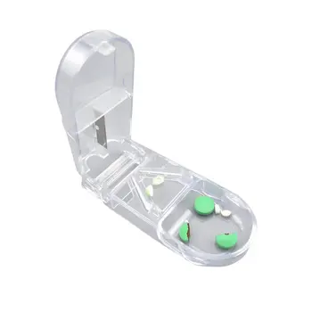 Nešiojama tablečių pjaustytuvo dėžutė mini vaistų dėžutė tabletė pjaustytuvas tablečių dėklas laikymo trupintuvas kelioninių tablečių dėžutė