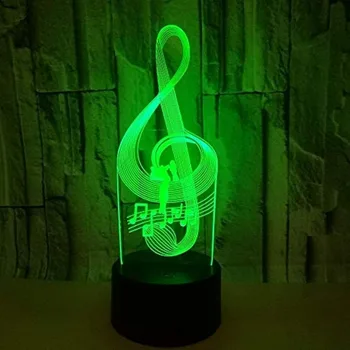 Nighdn 3D muzikos nata Naktinė lemputė LED lempa Iliuzija 7 spalvų keitimo stalas Dekoravimo lempos Kalėdų gimtadienio dovana vaikams