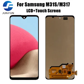 OLED M31S LCD skirtas Samsung Galaxy M31s LCD SM-M317F M317F/DS ekranas Jutiklinio ekrano skaitmenizatoriaus surinkimo skydelis