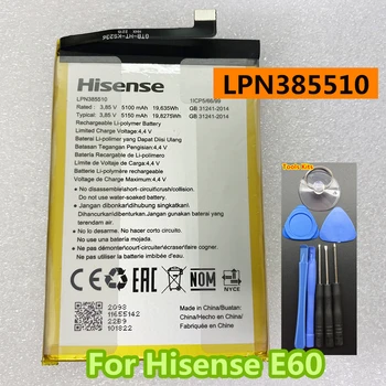 Original LPN385510 5150mAh mobiliojo telefono baterija Hisense E60 baterijoms + įrankiams