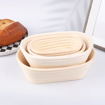 Ovalas namams Kepinių duonos patikros krepšelis Natūrali rotango tešla Fermentacijos krepšelio fermentacija Pinti krepšys Virtuvės reikmenys