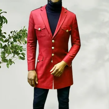 Pagal užsakymą pagaminti vyriški kostiumai Karštas rožinis/raudonas jaunikis Smokingai Įpjovos atlapai Jaunikiai 2 dalių komplektas ( Striukė + Kelnės + Peteliškė ) D483