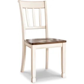 Parašo dizainas Ashley Whitesburg Kotedžo grėblys Atlošo valgomojo kėdė, 2 grafas, rudas ir beveik baltas