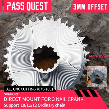 PASS QUEST 28-38T 3mmOffest Round Narrow Wide Chainring for SRAM BOOST GXP Direct Mount Crank