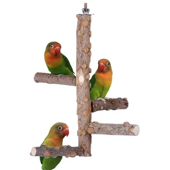 Paukščių ešerys Natūralaus medžio stovas Papūgos narvas Viršuje medinės šakos stovintiems žaislams 3 arba 4 mažoms ir vidutinėms papūgoms Meilės paukščiai