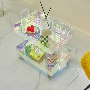 Plastikiniai dizainerio kavos staliukai Modernus miegamojo įėjimas Minimalistiniai šoniniai staliukai nuimamos regale Mesa pagalbinės namų dekoracijos