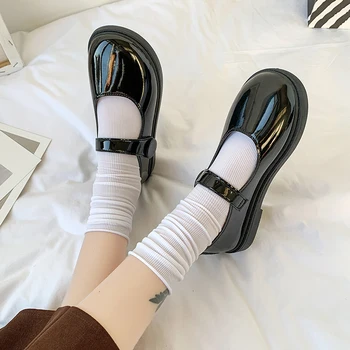 Platforminiai batai Moteriški batai Japoniško stiliaus Lolitos batai Moteriški vintažiniai minkšti aukštakulniai Koledžo studentė Mary Jane Batai plius dydis