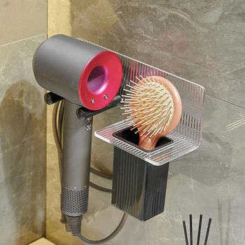 Plaukų džiovintuvo laikiklis montuojamas ant sienos, miegamasis ir vonios kambarys Plaukų įrankių dantų šepetėlio skustuvas 